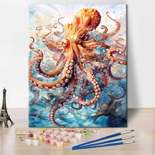 TISHIRON Malen nach Zahlen für Erwachsen Anfänger Oktopus Malen nach Zahlen, Meerestiere Malen nach Zahlen für Erwachsene, Malen nach Zahlen ab 7 jahre, DIY Ölgemälde Sets - Ohne Rahmen 16 * 20 Zoll TISHIRON Malen nach Zahlen für Erwachsen Anfänger Oktopus Malen nach Zahlen, Meerestiere Malen nach Zahlen für Erwachsene, Malen nach Zahlen ab 7 jahre, DIY Ölgemälde Sets - Ohne Rahmen 16 * 20 Zoll von TISHIRON