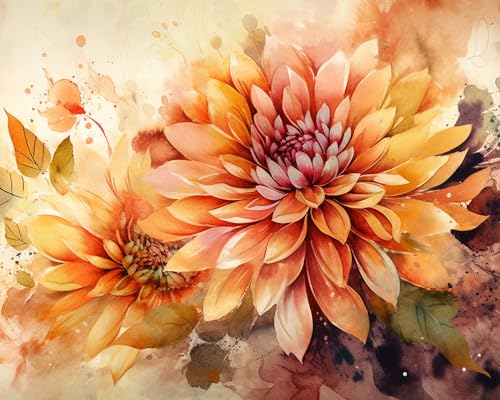 TISHIRON Malen nach Zahlen für Erwachsene, Aquarell Dahlien Blüte Malerei DIY Blumen Ölgemälde Malen nach Zahlen für Erwachsene, Malen nach Zahlen Set für Heimdeko 40x50 cm TISHIRON Malen nach Zahlen für Erwachsene, Aquarell Dahlien Blüte Malerei DIY Blumen Ölgemälde Malen nach Zahlen für Erwachsene, Malen nach Zahlen Set für Heimdeko 40x50 cm von TISHIRON