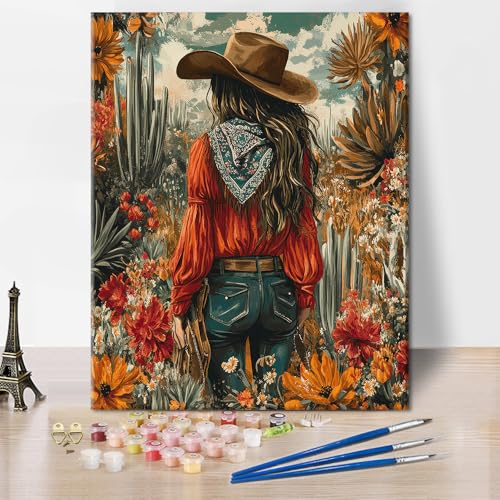 TISHIRON Malen nach Zahlen für Erwachsene, Cowboyfrau Malen nach Zahlen, Frau Kaktus Malen nach Zahlen Junior DIY Malen nach Zahlen für Erwachsene auf Leinwand Heimdekoration, 40x50cm TISHIRON Malen nach Zahlen für Erwachsene, Cowboyfrau Malen nach Zahlen, Frau Kaktus Malen nach Zahlen Junior DIY Malen nach Zahlen für Erwachsene auf Leinwand Heimdekoration, 40x50cm von TISHIRON