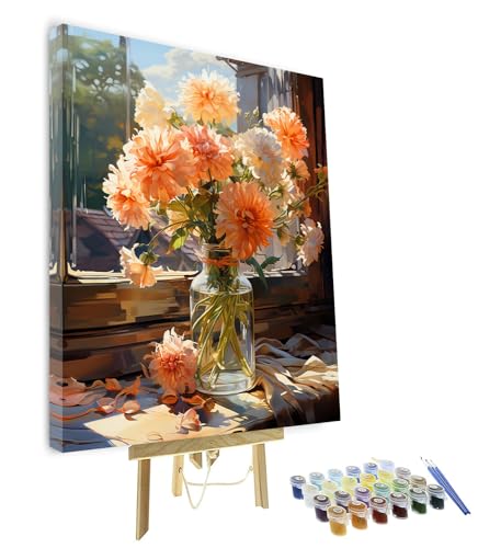 TISHIRON Malen nach Zahlen für Erwachsene, gerahmt, Blumen-Malen-nach-Zahlen-Set für Erwachsene, Blumenmuster, Malen nach Zahlen, Kits auf Leinwand, blühendes Acryl-Malset mit Pinseln, Kunsthandwerk TISHIRON Malen nach Zahlen für Erwachsene, gerahmt, Blumen-Malen-nach-Zahlen-Set für Erwachsene, Blumenmuster, Malen nach Zahlen, Kits auf Leinwand, blühendes Acryl-Malset mit Pinseln, Kunsthandwerk von TISHIRON