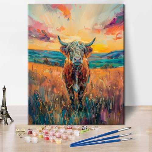 TISHIRON Malen nach Zahlen für Erwachsene Anfänger Erwachsenen Farbtafel Set DIY Öl-Nummer Malerei Set Premium Art Print im Vintage-Stil für Heimwanddekoration 40 X 50cm (Rahmenlos) von TISHIRON