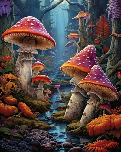 TISHIRON Malen nach Zahlen für Erwachsene Anfänger Malen nach Zahlen Fantasie Pilzkunst in der Natur, DIY Acryl Malen nach Zahlen Set Pilz Malerei auf Leinwand 40x50 cm TISHIRON Malen nach Zahlen für Erwachsene Anfänger Malen nach Zahlen Fantasie Pilzkunst in der Natur, DIY Acryl Malen nach Zahlen Set Pilz Malerei auf Leinwand 40x50 cm von TISHIRON