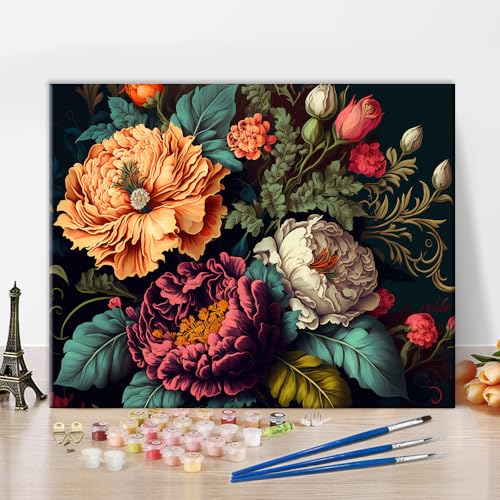 TISHIRON Malen nach Zahlen für Erwachsene Bunte Blumen Erwachsene Malen nach Zahlen Kits Schöner botanischer Blumenhintergrund Kunst Malsets mit Pinseln Ölgemälde Kunsthandwerk 16x20 Zoll TISHIRON Malen nach Zahlen für Erwachsene Bunte Blumen Erwachsene Malen nach Zahlen Kits Schöner botanischer Blumenhintergrund Kunst Malsets mit Pinseln Ölgemälde Kunsthandwerk 16x20 Zoll von TISHIRON