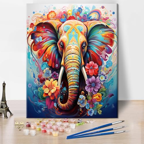 TISHIRON Malen nach Zahlen für Erwachsene Elefant mit Blumen Erwachsene Malen nach Zahlen Schmetterlinge Erwachsene Malen nach Zahlen Kits Bunte Acryl Ölgemälde Kunsthandwerk 16x20 Zoll TISHIRON Malen nach Zahlen für Erwachsene Elefant mit Blumen Erwachsene Malen nach Zahlen Schmetterlinge Erwachsene Malen nach Zahlen Kits Bunte Acryl Ölgemälde Kunsthandwerk 16x20 Zoll von TISHIRON