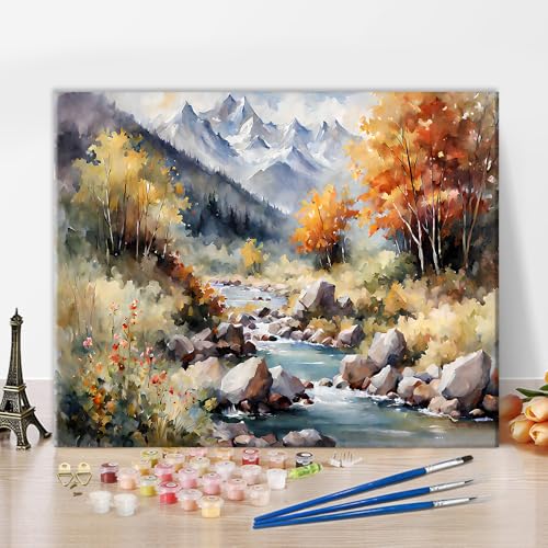 TISHIRON Malen nach Zahlen für Erwachsene Landschaftsgemälde Erwachsene Malen nach Zahlen Kits auf Leinwand Wald und hohe Gipfel Malen nach Zahlen Kit für Erwachsene Herbst Kunsthandwerk TISHIRON Malen nach Zahlen für Erwachsene Landschaftsgemälde Erwachsene Malen nach Zahlen Kits auf Leinwand Wald und hohe Gipfel Malen nach Zahlen Kit für Erwachsene Herbst Kunsthandwerk von TISHIRON