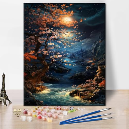 TISHIRON Malen nach Zahlen für Erwachsene Naturkulisse Malen nach Zahlen Bausatz für Erwachsene Fluss Malen nach Zahlen Bausatz Kirschbaum Ölgemälde für Zuhause Wanddekoration 40 x 50 cm(rahmenlos) TISHIRON Malen nach Zahlen für Erwachsene Naturkulisse Malen nach Zahlen Bausatz für Erwachsene Fluss Malen nach Zahlen Bausatz Kirschbaum Ölgemälde für Zuhause Wanddekoration 40 x 50 cm(rahmenlos) von TISHIRON