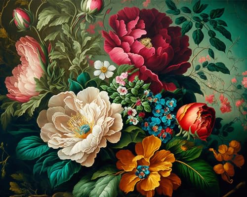 TISHIRON Malen nach Zahlen für Erwachsene und Anfänger, schöner Blumenstrauß, Malen nach Zahlen, Aquarell-Blumen, DIY-Acryl-Malerei-Kits, Malen-nach-Zahlen-Kits für Erwachsene, 40,6 x 50,8 cm TISHIRON Malen nach Zahlen für Erwachsene und Anfänger, schöner Blumenstrauß, Malen nach Zahlen, Aquarell-Blumen, DIY-Acryl-Malerei-Kits, Malen-nach-Zahlen-Kits für Erwachsene, 40,6 x 50,8 cm von TISHIRON