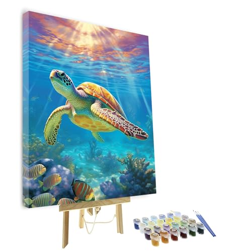 TISHIRON Meeresschildkröte Rahmen Malen nach Zahlen Kit Erwachsene Tiere Erwachsene Malen nach Zahlen Ozean DIY Acryl Malen nach Zahlen Kits Fisch Ölmalerei für Home Decor 40 x 50 cm TISHIRON Meeresschildkröte Rahmen Malen nach Zahlen Kit Erwachsene Tiere Erwachsene Malen nach Zahlen Ozean DIY Acryl Malen nach Zahlen Kits Fisch Ölmalerei für Home Decor 40 x 50 cm von TISHIRON