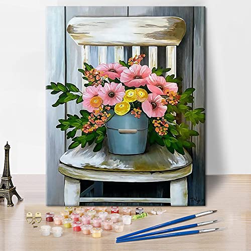 TISHIRON Paint by Numbers for Adult Malen Nach Zahlen DIY Oil Painting Acrylic Painting by Numbers Haus Dekor - Flower von TISHIRON