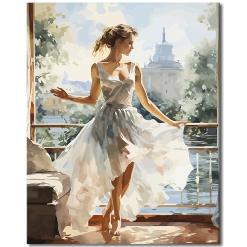 TISHIRON Painting by Numbers Adult, Malen für Erwachsene - Braut im Weißen Hochzeitskleid, Romantische Szene Malen nach Zahlen Erwachsene - 16x20 inch TISHIRON Painting by Numbers Adult, Malen für Erwachsene - Braut im Weißen Hochzeitskleid, Romantische Szene Malen nach Zahlen Erwachsene - 16x20 inch von TISHIRON