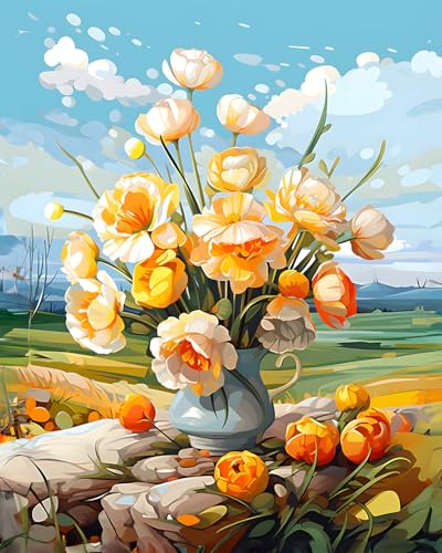 TISHIRON Pflanzen Malen nach Zahlen Erwachsene, Duft der Frühlingsblumen Malen nach Zahlen, Malen nach Zahlen de Pinsel und Acrylfarbe, 16X20 Inch Flammen Malen nach Zahlen Erwachsene Familie Freunde TISHIRON Pflanzen Malen nach Zahlen Erwachsene, Duft der Frühlingsblumen Malen nach Zahlen, Malen nach Zahlen de Pinsel und Acrylfarbe, 16X20 Inch Flammen Malen nach Zahlen Erwachsene Familie Freunde von TISHIRON