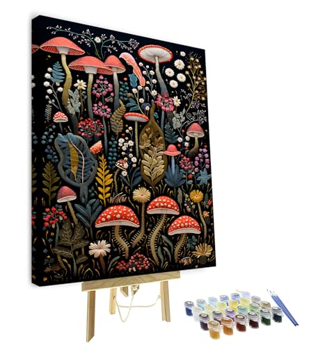 TISHIRON Rahmen Farbe nach Zahlen Kit Erwachsene Anfänger DIY Acryl Pilz Floral Pflanzen Erwachsene Farbe nach Zahl Kits auf Leinwand ohne Rahmen, Ölgemälde nach Zahlen Kit Home Decor 12x16 inch TISHIRON Rahmen Farbe nach Zahlen Kit Erwachsene Anfänger DIY Acryl Pilz Floral Pflanzen Erwachsene Farbe nach Zahl Kits auf Leinwand ohne Rahmen, Ölgemälde nach Zahlen Kit Home Decor 12x16 inch von TISHIRON