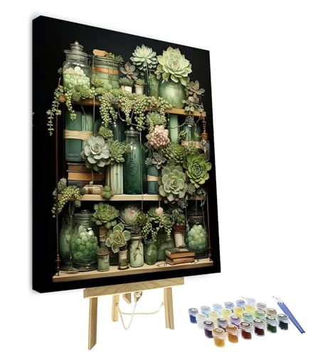 TISHIRON Rahmen Malen nach Zahlen Erwachsene Sukkulente DIY Malen nach Zahlen für Erwachsene Grüne Flasche Malen nach Zahlen Kit für Erwachsene Blumen Pflanze Acrylmalerei Kits 40 x 50 cm TISHIRON Rahmen Malen nach Zahlen Erwachsene Sukkulente DIY Malen nach Zahlen für Erwachsene Grüne Flasche Malen nach Zahlen Kit für Erwachsene Blumen Pflanze Acrylmalerei Kits 40 x 50 cm von TISHIRON