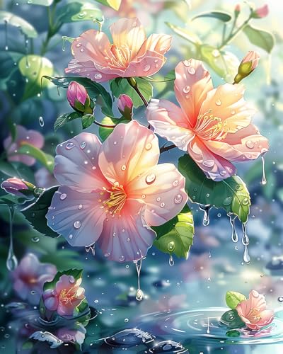 TISHIRON Rosa Blumen Malen nach Zahlen Erwachsene, Blumen im Wasser Malen nach Zahlen, Malen nach Zahlen de Pinsel und Acrylfarbe, 16X20 Inch Flammen Blumen Malen nach Zahlen Erwachsene Familie TISHIRON Rosa Blumen Malen nach Zahlen Erwachsene, Blumen im Wasser Malen nach Zahlen, Malen nach Zahlen de Pinsel und Acrylfarbe, 16X20 Inch Flammen Blumen Malen nach Zahlen Erwachsene Familie von TISHIRON
