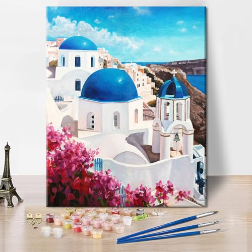 TISHIRON Santorin Malen nach Zahlen Erwachsene Junior, Malen nach Zahlen ab 7 Jahre Mädchen, Romantische Landschaft Malen nach Zahlen Kunstset, Malen nach Zahlen - Ohne Rahmen 16 * 20 Zoll TISHIRON Santorin Malen nach Zahlen Erwachsene Junior, Malen nach Zahlen ab 7 Jahre Mädchen, Romantische Landschaft Malen nach Zahlen Kunstset, Malen nach Zahlen - Ohne Rahmen 16 * 20 Zoll von TISHIRON