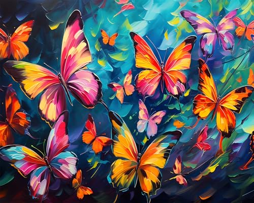 TISHIRON Schmetterling Malen nach Zahlen Erwachsene, Schmetterling Malen nach Zahlen, Malen nach Zahlen de Pinsel und Acrylfarbe, 16X20 Inch Malen nach Zahlen Erwachsene Familie Freunde TISHIRON Schmetterling Malen nach Zahlen Erwachsene, Schmetterling Malen nach Zahlen, Malen nach Zahlen de Pinsel und Acrylfarbe, 16X20 Inch Malen nach Zahlen Erwachsene Familie Freunde von TISHIRON