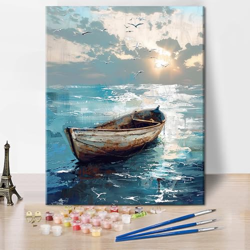 TISHIRON Strand Malen Nach Zahlen, Boot Ölgemälde Set, DIY Malen Nach Zahlen Junior, Malen Nach Zahlen Ab 9 Jahre Mädchen, Ozeanboot Malen-Nach-Zahlen Sets For Heimdekoration - 16 * 20 Zoll TISHIRON Strand Malen Nach Zahlen, Boot Ölgemälde Set, DIY Malen Nach Zahlen Junior, Malen Nach Zahlen Ab 9 Jahre Mädchen, Ozeanboot Malen-Nach-Zahlen Sets For Heimdekoration - 16 * 20 Zoll von TISHIRON