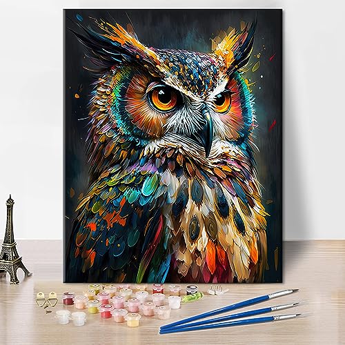 TISHIRON Tier Malen Nach Zahlen, Abstrakte Eule Malen Nach Zahlen für Erwachsene, Zarte Tier Malerei Nach Zahlen für Wanddekoration für Zuhause, Ölmalerei mit Pinsel und Pigment, Rahmenlos, 40x50 CM TISHIRON Tier Malen Nach Zahlen, Abstrakte Eule Malen Nach Zahlen für Erwachsene, Zarte Tier Malerei Nach Zahlen für Wanddekoration für Zuhause, Ölmalerei mit Pinsel und Pigment, Rahmenlos, 40x50 CM von TISHIRON