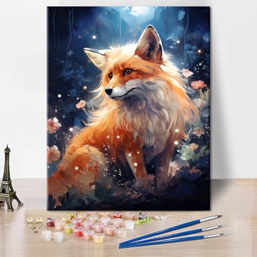 TISHIRON Tier Malen Nach Zahlen, Schöner Fuchs auf Einer Wiese Mit Blumen Malen nach Zahlen für Erwachsene, Fuchs Malen nach Zahlen Kits auf Leinwand für Zuhause Wanddekoration, 40x50 CM, (Rahmenlos) TISHIRON Tier Malen Nach Zahlen, Schöner Fuchs auf Einer Wiese Mit Blumen Malen nach Zahlen für Erwachsene, Fuchs Malen nach Zahlen Kits auf Leinwand für Zuhause Wanddekoration, 40x50 CM, (Rahmenlos) von TISHIRON