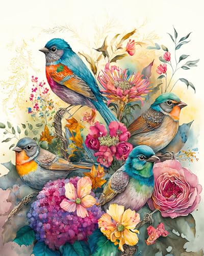 TISHIRON Vögel Malen nach Zahlen Erwachsene,Vögel und Blumen Malen nach Zahlen, Malen nach Zahlen de Pinsel und Acrylfarbe, 16X20 Inch Flammen Blumen Malen nach Zahlen Erwachsene Familie Freunde TISHIRON Vögel Malen nach Zahlen Erwachsene,Vögel und Blumen Malen nach Zahlen, Malen nach Zahlen de Pinsel und Acrylfarbe, 16X20 Inch Flammen Blumen Malen nach Zahlen Erwachsene Familie Freunde von TISHIRON