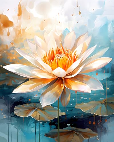 TISHIRON Weiße Lotus Malen nach Zahlen Erwachsene, Schlafen Malen nach Zahlen, Malen nach Zahlen de Pinsel und Acrylfarbe, 16X20 Inch Blumen Flammen Malen nach Zahlen Erwachsene Familie und Freundes TISHIRON Weiße Lotus Malen nach Zahlen Erwachsene, Schlafen Malen nach Zahlen, Malen nach Zahlen de Pinsel und Acrylfarbe, 16X20 Inch Blumen Flammen Malen nach Zahlen Erwachsene Familie und Freundes von TISHIRON