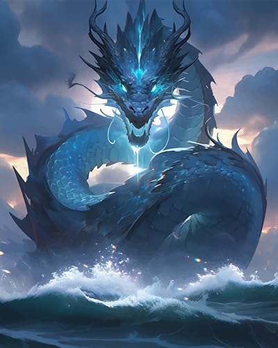 Wasser Drachen Malen nach Zahlen Erwachsene, Träumende Drachen Malen nach Zahlen, Malen nach Zahlen de Pinsel und Acrylfarbe, 16X20 Inch Drachen Flammen Malen nach Zahlen Erwachsene Familie Freunde Wasser Drachen Malen nach Zahlen Erwachsene, Träumende Drachen Malen nach Zahlen, Malen nach Zahlen de Pinsel und Acrylfarbe, 16X20 Inch Drachen Flammen Malen nach Zahlen Erwachsene Familie Freunde von TISHIRON
