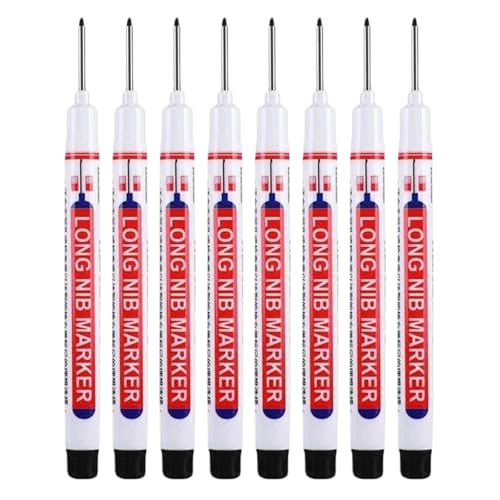TISHITA 16 Stück Tieflochmarker Permanentmarker Zimmermannsstift Anreißstift mit Wischfester Tinte für Dauerhafte Linien für Architekten Und Die Holzbearbeit, 8-teiliges Schwarz TISHITA 16 Stück Tieflochmarker Permanentmarker Zimmermannsstift Anreißstift mit Wischfester Tinte für Dauerhafte Linien für Architekten Und Die Holzbearbeit, 8-teiliges Schwarz von TISHITA