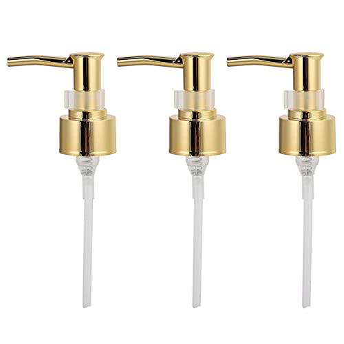 TITA-DONG 3 Stück Spenderpumpe, Shampoo-Conditioner-Pumpe, Kunststoff-Lotion-Spender, Pumpenkopf, Ersatz-Ersatzteil für Lotion-Massageöl-Flasche (Gold und Silber)(Gold) von TITA-DONG