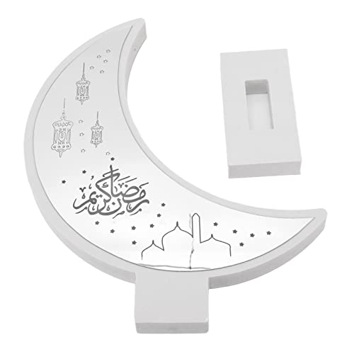 TITA-DONG Ramadan Mubarak Licht, Dekoratives, Batteriebetriebenes, Stabiles Basis-LED-Licht in Mondform aus Kunststoff für Muslimische Dekoration von TITA-DONG