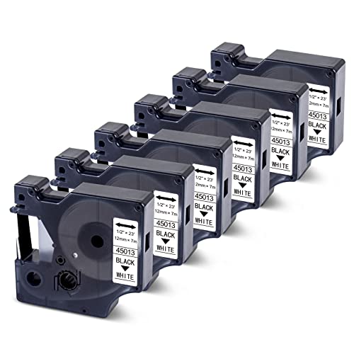 TITBIT Kompatibel mit Dymo Labelmanager 160 Etikettenband Black on White 12mm x 7m, Kompatibel mit Dymo D1 45013 45013s A450013 S0720530 für Dynamo 160 280 60 210D 360D, 6-Pack TITBIT Kompatibel mit Dymo Labelmanager 160 Etikettenband Black on White 12mm x 7m, Kompatibel mit Dymo D1 45013 45013s A450013 S0720530 für Dynamo 160 280 60 210D 360D, 6-Pack von TITBIT