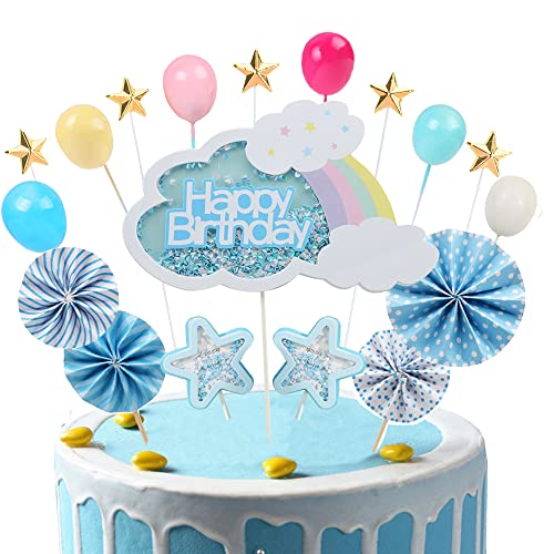 18 Stücke Geburtstag Tortendeko Babyparty Set,Junge Baby Boy Blau Sterne Cake Topper Kuchen Dekoration Kuchendekoration Kuchendeko Papierfächer Torten Deko Cupcake Toppers 18 Stücke Geburtstag Tortendeko Babyparty Set,Junge Baby Boy Blau Sterne Cake Topper Kuchen Dekoration Kuchendekoration Kuchendeko Papierfächer Torten Deko Cupcake Toppers von TITIGIFT