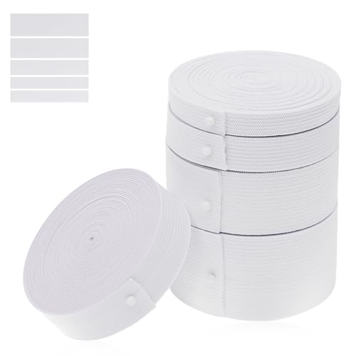TITIGIFT 25 Meter 5 Stück Weiß Gummiband Nähen, Enthalten 10mm 15mm 20mm 30mm 40mm Gummiband Breit,Elastisches Band Gute Elastizität Und Nicht Leicht Zu Verformen Elastic Band TITIGIFT 25 Meter 5 Stück Weiß Gummiband Nähen, Enthalten 10mm 15mm 20mm 30mm 40mm Gummiband Breit,Elastisches Band Gute Elastizität Und Nicht Leicht Zu Verformen Elastic Band von TITIGIFT