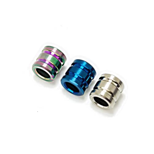 TITINK Titan Ti Messer-Schlüsselband, EDC 550 Paracord-Perlen, Schlüsselanhänger, Schmuck, Anhänger, DIY-Zubehör, 10 mm, 3 Stück (Ti/Blau/Bunt) von TITINK