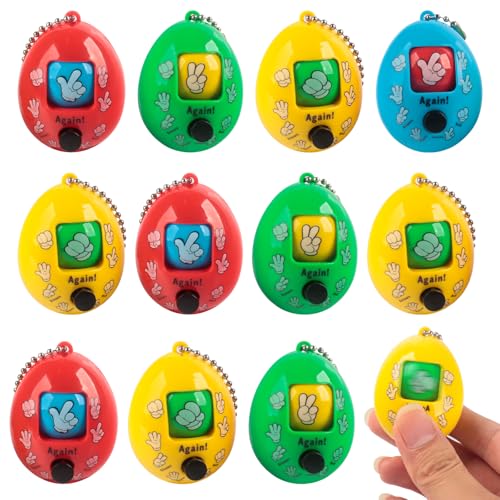 12 Stück Mitgebsel Kindergeburtstag Mini Spiel-Spielzeug, Rock Paper Scissors Spiel für Kinder, Neuheit Schlüsselbund Spielzeug, Zufälliger Farbspaß Spielzeug, Partytütenfüller für Kinder von 4–8 12 Stück Mitgebsel Kindergeburtstag Mini Spiel-Spielzeug, Rock Paper Scissors Spiel für Kinder, Neuheit Schlüsselbund Spielzeug, Zufälliger Farbspaß Spielzeug, Partytütenfüller für Kinder von 4–8 von TIVUNORON