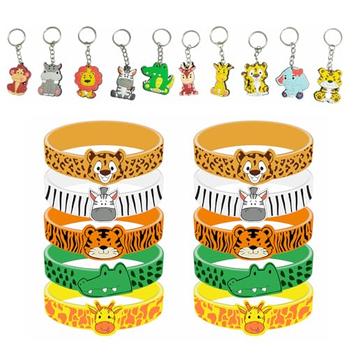 20Pcs Tier Party Mitgebsel, Safari Mitgebsel Kindergeburtstag, Schlüsselanhänger Tier, Tier Silikon Armbänder, Schlüsselanhänger Silikon, Tier Kindergeburtstag Gastgeschenke 20Pcs Tier Party Mitgebsel, Safari Mitgebsel Kindergeburtstag, Schlüsselanhänger Tier, Tier Silikon Armbänder, Schlüsselanhänger Silikon, Tier Kindergeburtstag Gastgeschenke von TIVUNORON