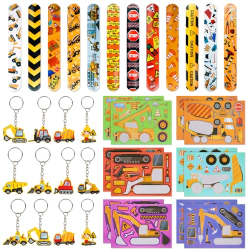 36 Stück Construction Gastgeschenke, Kindergeburtstag Mitgebsel, Baustellen DIY Aufkleber, Kinder Schnapparmband, Bagger Schlüsselanhänger, Geschenke Party Zubehör 36 Stück Construction Gastgeschenke, Kindergeburtstag Mitgebsel, Baustellen DIY Aufkleber, Kinder Schnapparmband, Bagger Schlüsselanhänger, Geschenke Party Zubehör von TIVUNORON