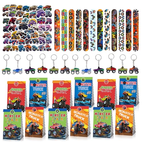 86 PCS Monstertruck Thema Party Mitgebsel Set, Truck Party Geschenke, Favour Papiertüten Spielzeug Schlüsselanhänger Schnapparmbänder Kinder Monstertruck Aufkleber, Kinder Geburtstagsfeier Giveaway 86 PCS Monstertruck Thema Party Mitgebsel Set, Truck Party Geschenke, Favour Papiertüten Spielzeug Schlüsselanhänger Schnapparmbänder Kinder Monstertruck Aufkleber, Kinder Geburtstagsfeier Giveaway von TIVUNORON