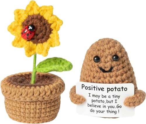 Pocket Hug Positive Kartoffel Positive Sonnenblume, Strickwolle Kartoffel Sonnenblume Puppe, Gestrickte Kartoffelpuppe, Pocket Hug Positive Sonnenblume Potato für Schreibtischdekoration Geschenk Pocket Hug Positive Kartoffel Positive Sonnenblume, Strickwolle Kartoffel Sonnenblume Puppe, Gestrickte Kartoffelpuppe, Pocket Hug Positive Sonnenblume Potato für Schreibtischdekoration Geschenk von TIVUNORON