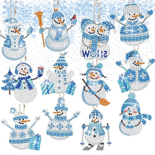 TIVUNORON 12 Stück Schneemann Diamant Schlüsselanhänger Set, Weihnachten Diamond Painting Schlüsselanhänger DIY Set, Doppelseitige Kreativ Anhänger Handgemachte Geschenke für Kinder TIVUNORON 12 Stück Schneemann Diamant Schlüsselanhänger Set, Weihnachten Diamond Painting Schlüsselanhänger DIY Set, Doppelseitige Kreativ Anhänger Handgemachte Geschenke für Kinder von TIVUNORON