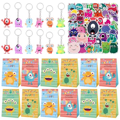 Monster Geburtstag Party Mitgebsel, 74Pcs Kinder Geschenke Party Give Away, Anime Schlüsselanhänger, Cartoon Geschenktüte, Wasserfeste Aufkleber, Monster Geschenke Set Kinder Party Zubehör Monster Geburtstag Party Mitgebsel, 74Pcs Kinder Geschenke Party Give Away, Anime Schlüsselanhänger, Cartoon Geschenktüte, Wasserfeste Aufkleber, Monster Geschenke Set Kinder Party Zubehör von TIVUNORON