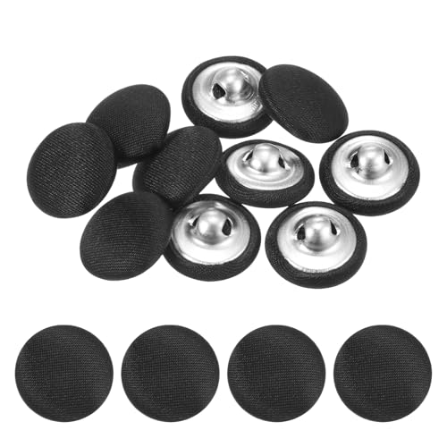 TIXIPEM Bezugsknopf-Set, 15 mm, Stoffknopfmacher, überzogenes Metall, Verwendung für Hutersatz und Reparatur, Jeans, Blusen, Nähen und Handwerk, DIY-Liebhaber, Schwarz, 10 Stück TIXIPEM Bezugsknopf-Set, 15 mm, Stoffknopfmacher, überzogenes Metall, Verwendung für Hutersatz und Reparatur, Jeans, Blusen, Nähen und Handwerk, DIY-Liebhaber, Schwarz, 10 Stück von TIXIPEM