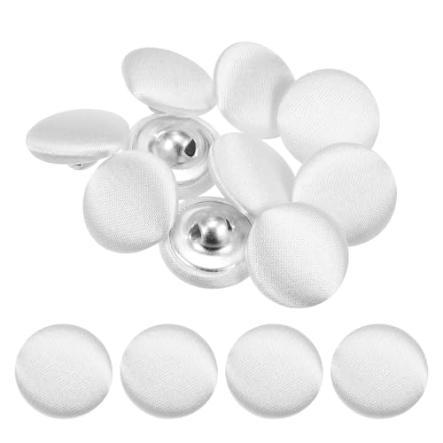 TIXIPEM Bezugsknopf-Set, 15 mm, Stoffknopfmacher, überzogenes Metall, Verwendung für Hutersatz und Reparatur, Jeans, Blusen, Nähen und Handwerk, DIY-Liebhaber, Weiß, 10 Stück TIXIPEM Bezugsknopf-Set, 15 mm, Stoffknopfmacher, überzogenes Metall, Verwendung für Hutersatz und Reparatur, Jeans, Blusen, Nähen und Handwerk, DIY-Liebhaber, Weiß, 10 Stück von TIXIPEM