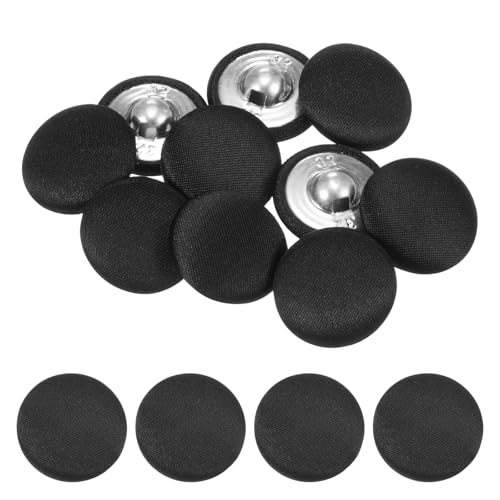 TIXIPEM Bezugsknopf-Set, 20 mm, Stoffknopfmacher, überzogenes Metall, Verwendung für Hutersatz und Reparatur, Jeans, Blusen, Nähen und Handwerk, DIY-Liebhaber, Schwarz, 10 Stück TIXIPEM Bezugsknopf-Set, 20 mm, Stoffknopfmacher, überzogenes Metall, Verwendung für Hutersatz und Reparatur, Jeans, Blusen, Nähen und Handwerk, DIY-Liebhaber, Schwarz, 10 Stück von TIXIPEM