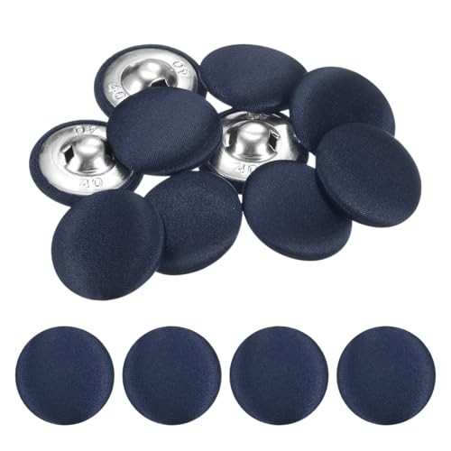 TIXIPEM Bezugsknopf-Set, 25 mm, Stoffknopfmacher, überzogenes Metall, Verwendung für Hutersatz und Reparatur, Jeans, Blusen, Nähen und Handwerk, DIY-Liebhaber, Dunkelblau, 10 Stück TIXIPEM Bezugsknopf-Set, 25 mm, Stoffknopfmacher, überzogenes Metall, Verwendung für Hutersatz und Reparatur, Jeans, Blusen, Nähen und Handwerk, DIY-Liebhaber, Dunkelblau, 10 Stück von TIXIPEM