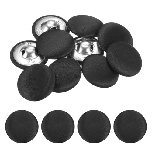 TIXIPEM Bezugsknopf-Set, 25 mm, Stoffknopfmacher, überzogenes Metall, Verwendung für Hutersatz und Reparatur, Jeans, Blusen, Nähen und Handwerk, DIY-Liebhaber, Schwarz, 10 Stück TIXIPEM Bezugsknopf-Set, 25 mm, Stoffknopfmacher, überzogenes Metall, Verwendung für Hutersatz und Reparatur, Jeans, Blusen, Nähen und Handwerk, DIY-Liebhaber, Schwarz, 10 Stück von TIXIPEM