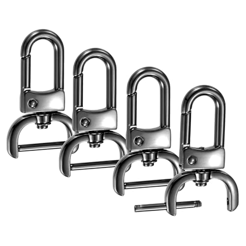 TIXIPEM Drehbare Verschlusshaken [4 Stück] – Schlüsselanhänger-Clip-Haken zur Herstellung von Schlüsselbändern, Geldbörsen-Hardware und Bastelarbeiten, Schwarz, 4,8 cm, D-Ring-Clip von TIXIPEM