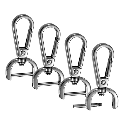 TIXIPEM Drehbare Verschlusshaken [4 Stück] – Schlüsselanhänger-Clip-Haken zur Herstellung von Schlüsselbändern, Geldbörsen-Hardware und Bastelarbeiten, Schwarz, 4,8 cm, D-Ring-Clip von TIXIPEM