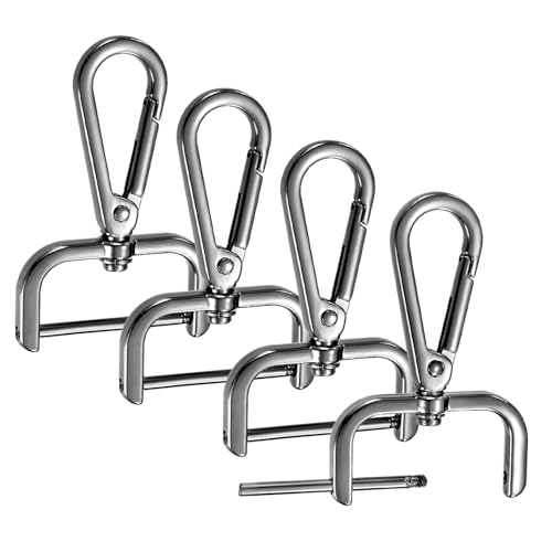 TIXIPEM Drehbare Verschlusshaken [4 Stück] – Schlüsselanhänger-Clip-Haken zur Herstellung von Schlüsselbändern, Geldbörsen-Hardware und Bastelarbeiten, Schwarz, 6,4 cm, D-Ring-Clip von TIXIPEM