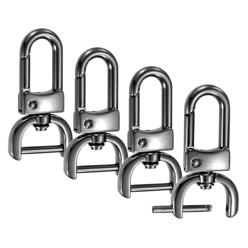 TIXIPEM Drehbare Verschlusshaken [4 Stück] – Schlüsselanhänger-Clip-Haken zur Herstellung von Schlüsselbändern, Geldbörsen-Hardware und Heimwerkerhandwerk – [Schwarz – 4,8 cm] Zinklegierung Ring Clip von TIXIPEM