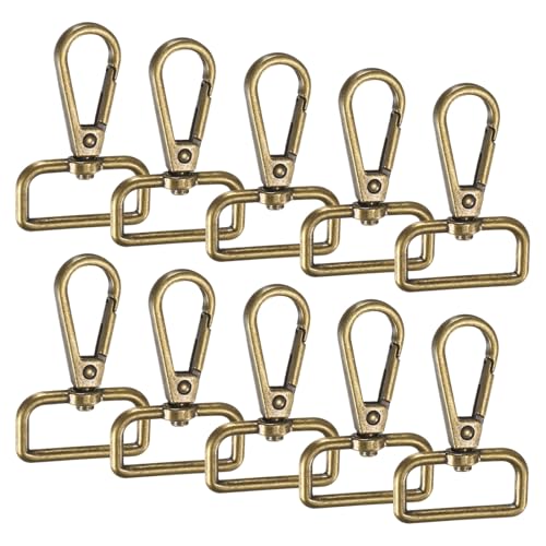 TIXIPEM Karabinerverschlüsse, Zinklegierung, drehbar, Karabinerhaken, Verwendung für Schlüsselanhänger, Schlüsselbänder, Geldbörsen-Hardware und Bastelarbeiten, Bronze, 5,1 x 3,6 cm von TIXIPEM